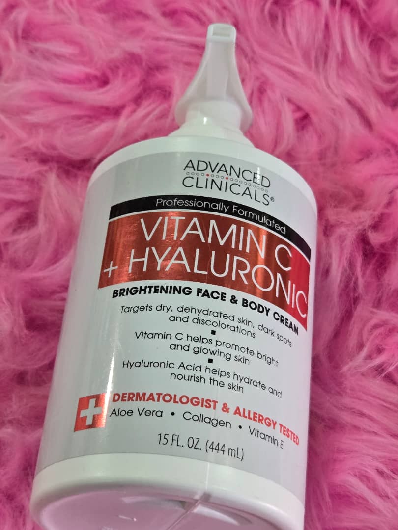 444 ml ADVANCED CLINICALS Vitamin C + Hyaluronic Brightening Face & Body Cream