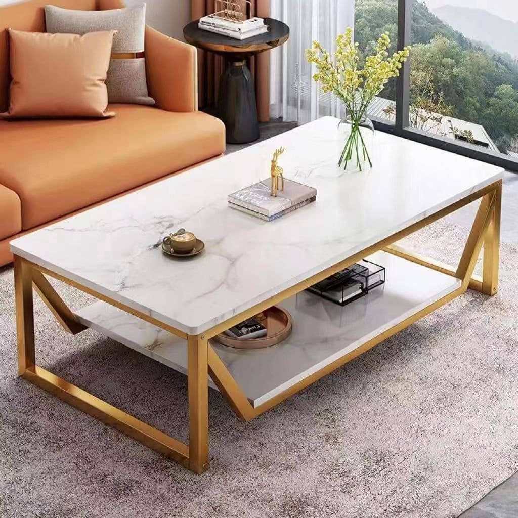 Marble-Top Exotic Coffee Table