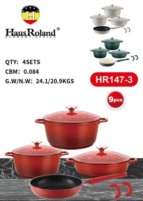 HAUS ROLAN 7Pcs Cast Iron Pot